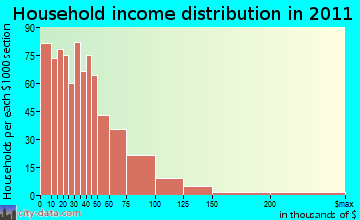 West Brazos household income distribution