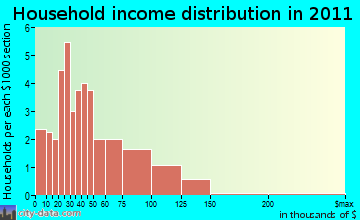 Rochelle household income distribution