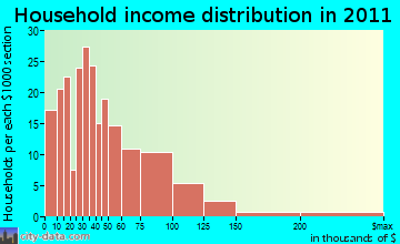Tidehaven household income distribution