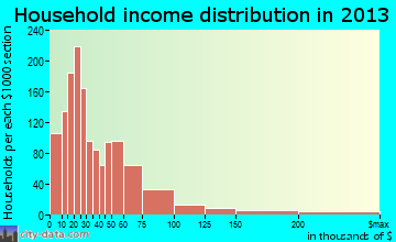 Seguin household income distribution