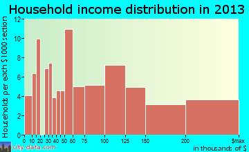 Shady Shores household income distribution