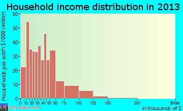 Slaton household income distribution