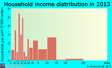 Warren City household income distribution