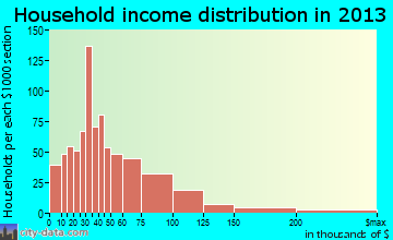Wells Branch household income distribution
