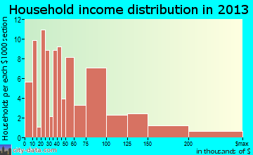 Woodbranch household income distribution