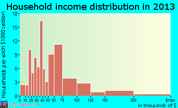 Woodcreek household income distribution