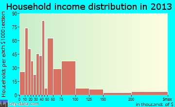Vernal household income distribution