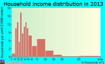 Lewiston household income distribution