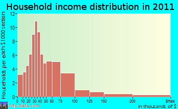 Woodbury household income distribution