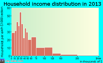 Woodstock household income distribution