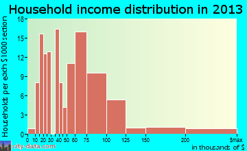 Blue Ridge household income distribution