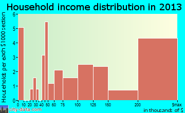 Hunts Point household income distribution