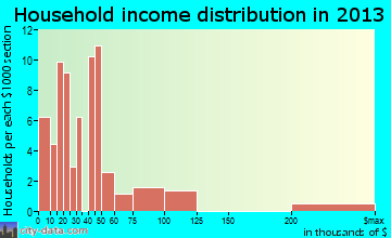 Gauley Bridge household income distribution