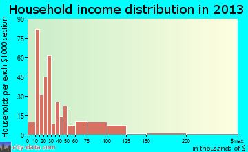 Bishop household income distribution