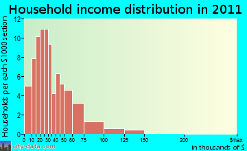 Big Flats household income distribution