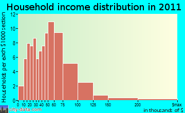 Black Brook household income distribution