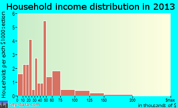 Pavillion household income distribution