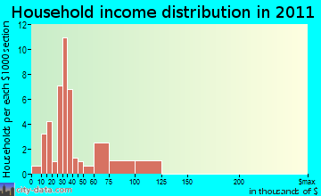 Creede household income distribution