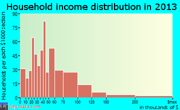 Fruitvale household income distribution