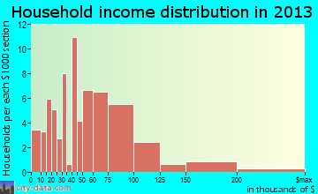 Georgetown household income distribution