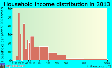 New Castle household income distribution