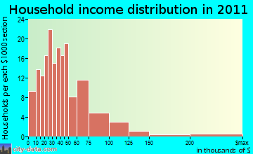 Lake George household income distribution