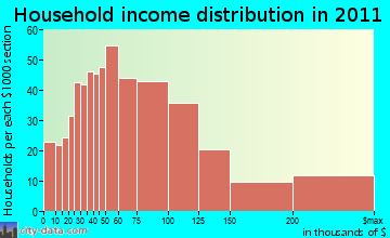 Woodbury household income distribution