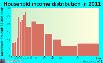 Essex household income distribution