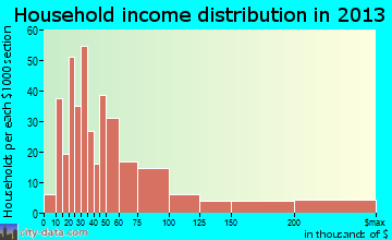 Camden household income distribution