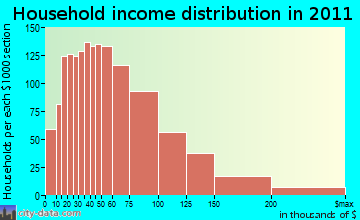 Vernon household income distribution
