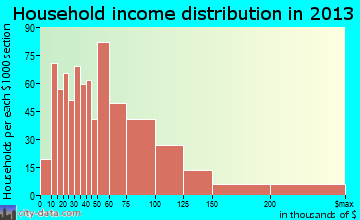 Hudson household income distribution