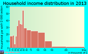 Hudson household income distribution