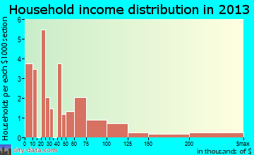 Newbury household income distribution
