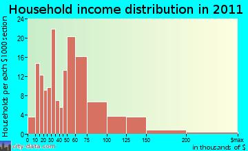 Central Waterford household income distribution