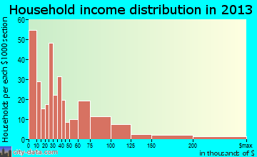 New Paltz household income distribution