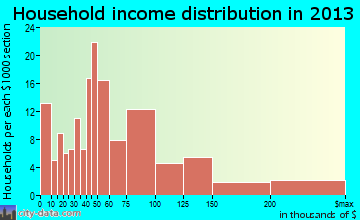 Guilford Center household income distribution