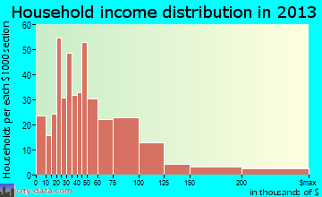 New Castle household income distribution
