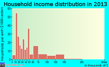 Georgetown household income distribution
