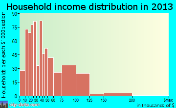 Rainbow City household income distribution