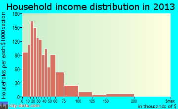 Palm River-Clair Mel household income distribution