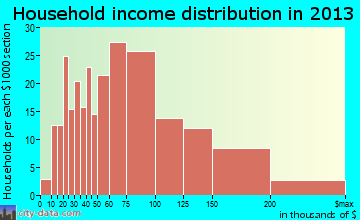 Pebble Creek household income distribution