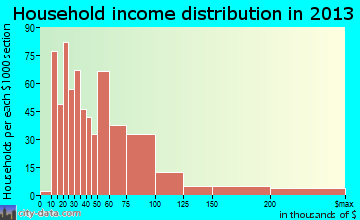 Pine Ridge household income distribution