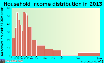Wildwood household income distribution