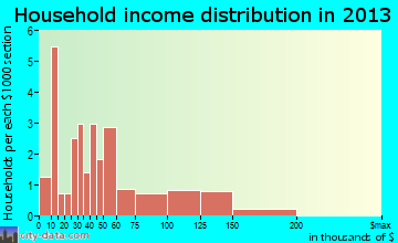 Cinco Bayou household income distribution