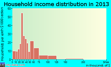 Putney household income distribution
