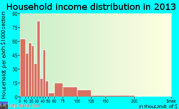 Sylvester household income distribution