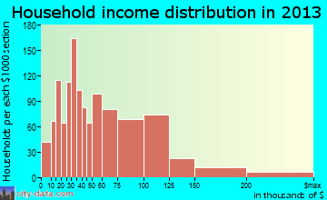 Woodstock household income distribution
