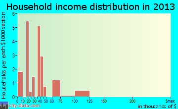 Jakin household income distribution