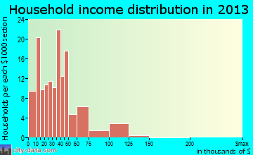 Bridgeport household income distribution