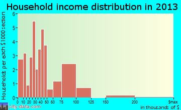 Georgetown household income distribution